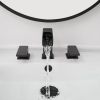 8 in. Widespread Double Handle Black Bathroom Faucet Set 3 Holes Vanity Sink With Metal Drain In Matte Black