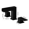 8 in. Widespread Double Handle Black Bathroom Faucet Set 3 Holes Vanity Sink With Metal Drain In Matte Black