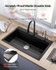 VEVOR 33 inch Kitchen Sink Workstation, Top Mount Granite Sinks, Drop-In Single Bowl Farmhouse Basin with Multiple Accessories