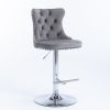 A&A Furniture,Swivel Velvet Barstools Adjusatble Seat Height from 25-33 Inch