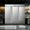 ORIKOOL 81" Commercial Refrigerator 72 Cu.ft with 3Solid Door Reach-In Refrigerators Stainless Steel ETL Approved Upright Fridge Storage