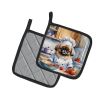 Pekingese The Chef Pair of Pot Holders Kitchen Heat Resistant Pot Holders Sets Oven Hot Pads for Cooking Baking BBQ, 7 1/2 x 7 1/2