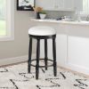 Bar Stools Set of 2 Black COLOR, 360 Degree Swivel, Accent Wooden Swivel Seat Counter Height Bar Stool,White Cushion Seat