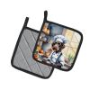 German Wirehaired Pointer The Chef Pair of Pot Holders Kitchen Heat Resistant Pot Holders Sets Oven Hot Pads for Cooking Baking BBQ, 7 1/2 x 7 1/2
