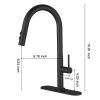 Single Handle Pull Down Sprayer Kitchen Faucet in Batte Black