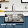 Stainless Steel Kitchen Sink, 33″x19″ Single Bowl, Undermount Handmade Sink in Black, with Cutting Board, Colander