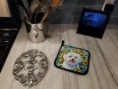 Coton de Tulear in Sunflowers Pair of Pot Holders Kitchen Heat Resistant Pot Holders Sets Oven Hot Pads for Cooking Baking BBQ, 7 1/2 x 7 1/2