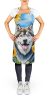 Alaskan Malamute in Sunflowers Apron Cooking Kitchen Server Baking Crafts Gardening for Adult Women Men, Unisex, Large, Multicolor