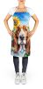 Basset Hound in Sunflowers Apron Cooking Kitchen Server Baking Crafts Gardening for Adult Women Men, Unisex, Large, Multicolor