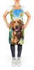 Chesapeake Bay Retriever in Sunflowers Apron Cooking Kitchen Server Baking Crafts Gardening for Adult Women Men, Unisex, Large, Multicolor