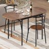 3 Pieces Dining Set with 2 Chairs and Modern Kitchen Table for Small Space