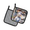 Westie The Chef Pair of Pot Holders Kitchen Heat Resistant Pot Holders Sets Oven Hot Pads for Cooking Baking BBQ, 7 1/2 x 7 1/2