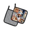 Rhodesian Ridgeback The Chef Pair of Pot Holders Kitchen Heat Resistant Pot Holders Sets Oven Hot Pads for Cooking Baking BBQ, 7 1/2 x 7 1/2