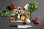NEW Italian Greyhound Fall Kitchen Pumpkins Glass Cutting Board Decorative Tempered Glass Kitchen Cutting and Serving Board Large Size Chopping Board