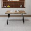 47" Modern minimalist MDF wood color dining table, black metal legs, small sized dining table, computer desk, office desk, kitchen table