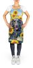 Curly-Coated Retriever in Sunflowers Apron Cooking Kitchen Server Baking Crafts Gardening for Adult Women Men, Unisex, Large, Multicolor