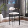Barstools Set of 2, Counter Height Upholstered Bar Stools with Backs and Iron Legs for Kitchen Island, Beige Fabric Seating 260LBS Weight Capacity