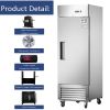 27"W Commercial Freezer Single Solid Door Stainless Steel Reach-in Freezer 18.68 Cu.ft. Upright Fan Cooling Freezer for Restaurant, Bar, Shop, Home