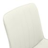 White PU Leather Dining Chair with Metal Legs, Wave Pattern Upholstered Armless Chair Set of 4 for Kitchen, Restaurant, Living, Meeting Room