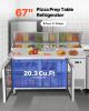 VEVOR 67"W Commercial Refrigerator, Pizza Prep Refrigerated Table, 20" Ultra Wide Countertop Food Prep Worktable