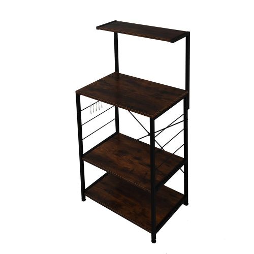 Wooden Kitchen Shelf Baker's Rack 4 Tier Shelves Vintage Color