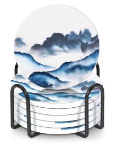 Coasters for Drinks Set of 6 with Holder (Option: as picture)