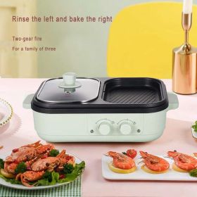 Shuhua Hot Pot Barbecue Integrated Pot Dormitory Home Multi Functional Electric Cooker (Color: Green)