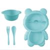 1pc Bear Shaped Dinner Plate Set; Kitchen Multi-functional Small Plaid Fruit Salad Plate