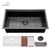 Aqucubic Handmade 304 Stainless Steel Undermount Kitchen Sink with Accessories