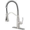 Single-Handle Pull-Down Sprayer 3 Spray High Arc Kitchen Faucet With Deck Plate in Matte Black