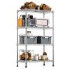 1000 lbs Storage Shelving 4-Tier Utility Shelving Unit Steel Organizer Wire Rack for Home,Kitchen,Office,Chrome (13.7" D x 23.6" W x 53.4" H)