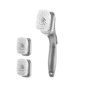 Dish Cleaning Brushes with Curved Bristles for Pots/Pans/Sink (Type: Kitchen Gadget, Color: Grey & White)