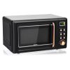700W Retro Countertop Microwave Oven with 5 Micro Power and Auto Cooking Function