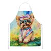 Yorkshire Terrier Hippie Dawg Apron Cooking Kitchen Server Baking Crafts Gardening for Adult Women Men, Unisex, Large, Multicolor