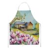 Louisiana Magnolias in Watercolor Apron Cooking Kitchen Server Baking Crafts Gardening for Adult Women Men, Unisex, Large, Multicolor