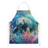 Manatee Apron Cooking Kitchen Server Baking Crafts Gardening for Adult Women Men, Unisex, Large, Multicolor