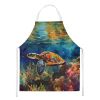 Loggerhead Sea Turtle Apron Cooking Kitchen Server Baking Crafts Gardening for Adult Women Men, Unisex, Large, Multicolor