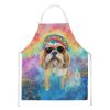 Shih Tzu Hippie Dawg Apron Cooking Kitchen Server Baking Crafts Gardening for Adult Women Men, Unisex, Large, Multicolor