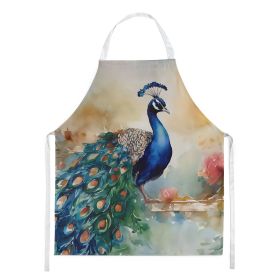 Peacock Apron Cooking Kitchen Server Baking Crafts Gardening for Adult Women Men, Unisex, Large, Multicolor (Default: Default)