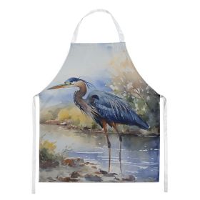Blue Heron Apron Cooking Kitchen Server Baking Crafts Gardening for Adult Women Men, Unisex, Large, Multicolor (Default: Default)