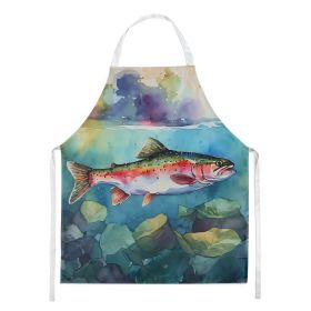 Rainbow Trout Apron Cooking Kitchen Server Baking Crafts Gardening for Adult Women Men, Unisex, Large, Multicolor (Default: Default)
