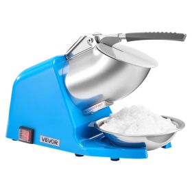 VEVOR Ice Crusher Machine, 286lbs Per Hour Electric 4 Blades Snow Cone Maker, Stainless Steel Shaved Ice Machine with Bowl and Cover (Default: Default)