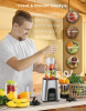 65382357 This 3-in-1 electric juicer for home use combines a milkshake maker, baby food blender