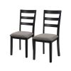 Farmhouse Style Dining Chairs Set of 2, Wooden Kitchen Chairs, Solid Wood Legs, High Ladder Back, Non-Slip Foot Pads, Sturdy Design