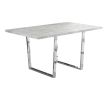 Dining Table, 60" Rectangular, Kitchen, Dining Room, Grey Laminate, Chrome Metal, Contemporary, Modern