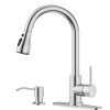 Kitchen Faucets with Soap Dispenser, Solid Stainless Steel Kitchen Faucet with Pull Down Sprayer 3 Modes, Modern Kitchen Sink Faucets with Sprayer