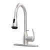 Kitchen Faucet with Pull Down Sprayer and 4 Spraying Modes Brushed Nickel Commercial 1 or 3 Hole Kitchen Faucets with Locking Buckle for Farmhouse Rv