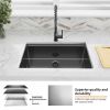 Aqucubic Handmade 304 Stainless Steel Undermount Kitchen Sink with Accessories