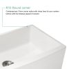 White Undermount Farmhuose Ceramic Kitchen Sink, Deep Apron Single Bowl Farm Sink with Bottom Grid