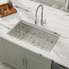 Aqucubic Handmade 304 Stainless Steel Undermount Kitchen Sink with Accessories
